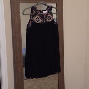 Dress. Black tribal print tunic dress. Size L.